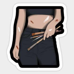 Painter Girl Sticker